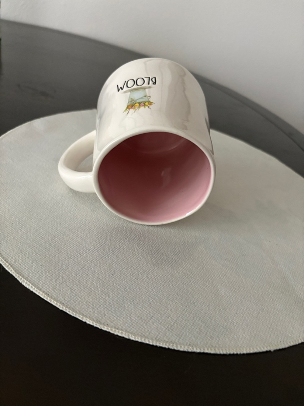Rae Dunn Bloom Mug with Pink Interior and Floral Bucket - Picture 4 of 4